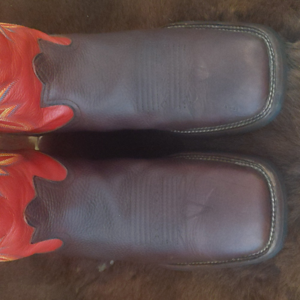 TONY LAMA 3R Buckaroo Rosston Red & Brown cowboy western boots #RR1017 sz 11D - Picture 11 of 16